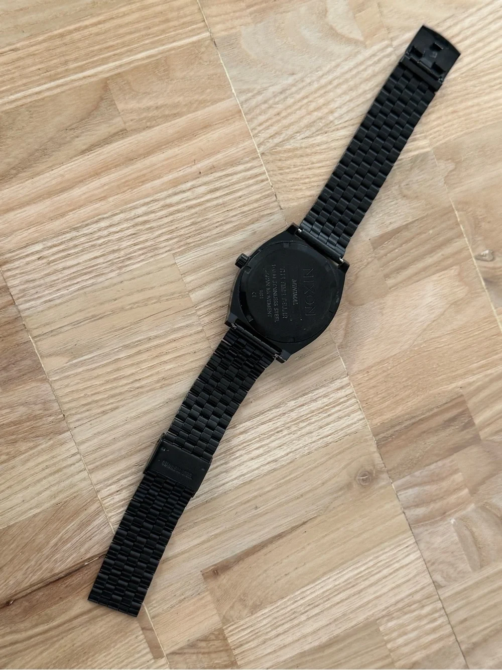 Nixon Minimal The Time Traveler Black Dial Stainless Case Adjustable Bracelet